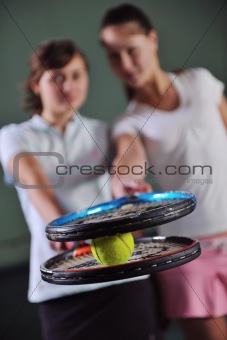 two woman tennis
