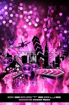 Grunge Style Disco Flyer Background