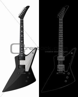 Isolated image of the guitars.