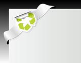Recycle symbol in the corner