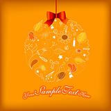 Christmas decoration on yellow background. Vector