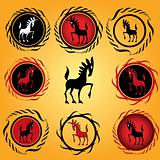 horse in decorative circle illustration