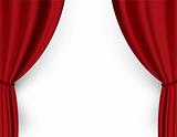 Red curtain in theatre. Vector