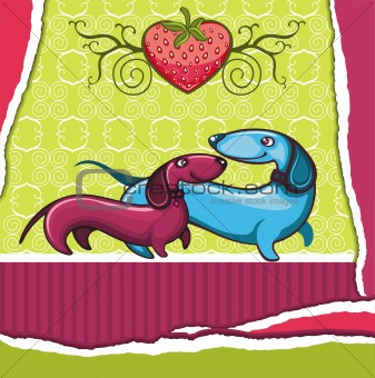 Dachshunds love - Valentine card