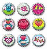 Valentine's day bottlecaps - icons