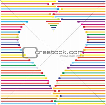 heart made from color lines, vector illustration