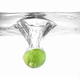 lime falling into water