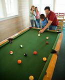 Family Playing Pool