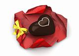 Heart chocolate (love, valentine day series; 3d isolated characters)