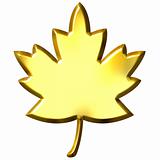 3D Golden Canadian Leaf