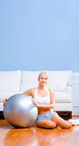 Young Woman with Exercise Ball