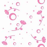 Seamless pattern with roses, circles and stars