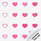 Valentine icon set with heart