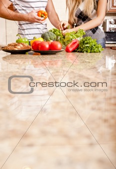 Young Couple with Vegetables