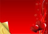 Red and Gold Valentine Day background