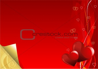 Red and Gold Valentine Day background