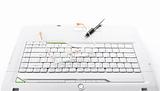 White keyboard of laptop