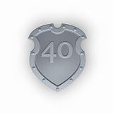 number forty on metal shield