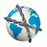 chained world globe