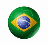 Soccer football ball with brazil flag