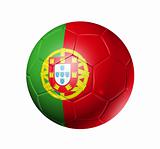 Soccer football ball with Portugal flag