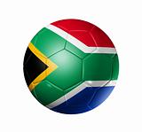 Soccer football ball with south africa flag