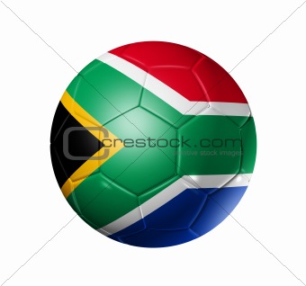 Soccer football ball with south africa flag