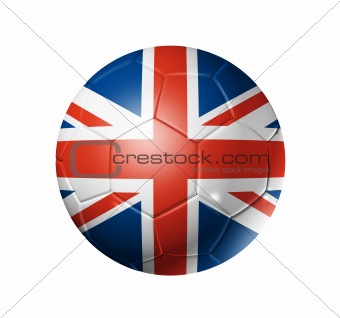 Soccer football ball with UK flag