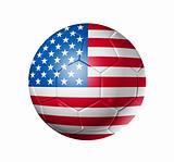 Soccer football ball with USA flag