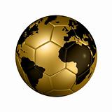 Gold soccer football ball World globe