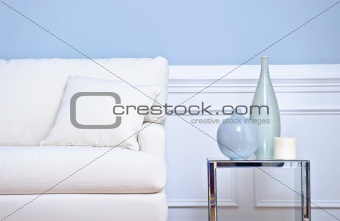 White Couch and Vases