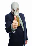 gas mask business man