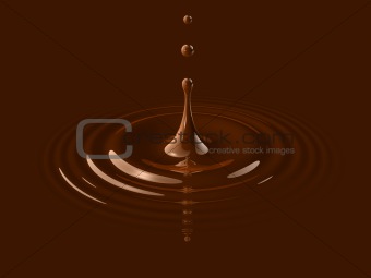 drop of liquid chocolate and ripple