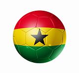 Soccer football ball with Ghana flag