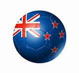 Soccer football ball with New Zealand flag