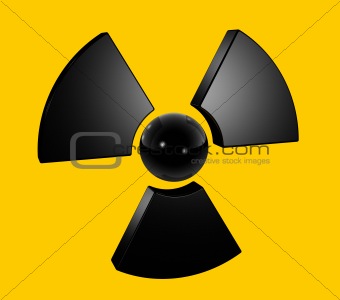 3D radioactive symbol