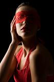 the red mask on woman