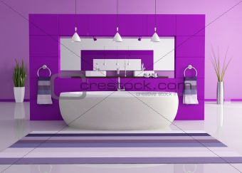 purple contemporary bathroom 