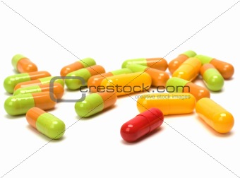 capsules isolated on white background