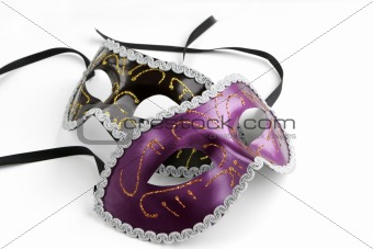 Black and Purple Venetian Masks
