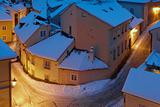 new world - picturesque quarters near hradcany castle at dusk