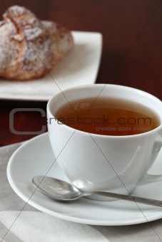 Tea and croissant