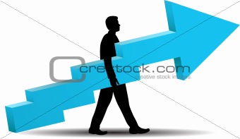 Businessman on his way up - vector illustration