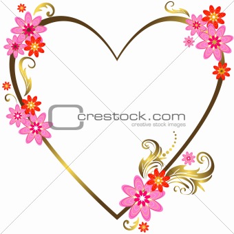 Gold silhouette of heart