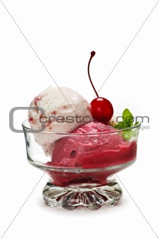 Ice cream in dish