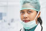 Female medical worker posing
