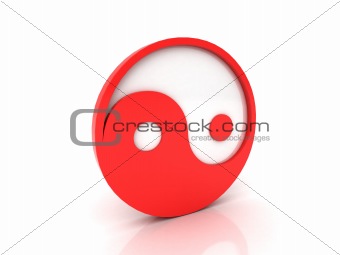 Yin Yang symbol with 3d effect