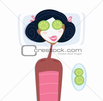 Spa - woman with facial mask