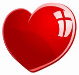 Vector illustration of red glossy heart  