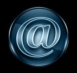 email icon dark blue, isolated on black background.
